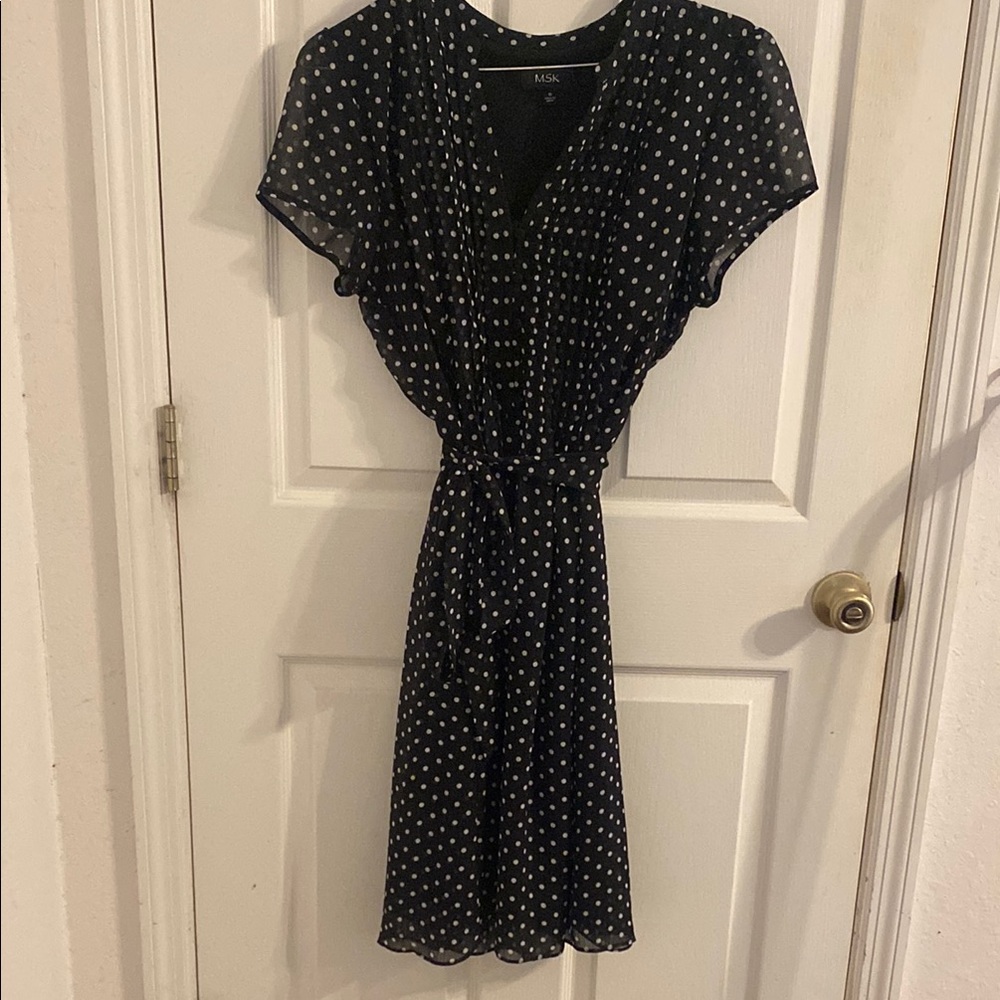 Black and White Flutter Sleeve Wrap Sundress